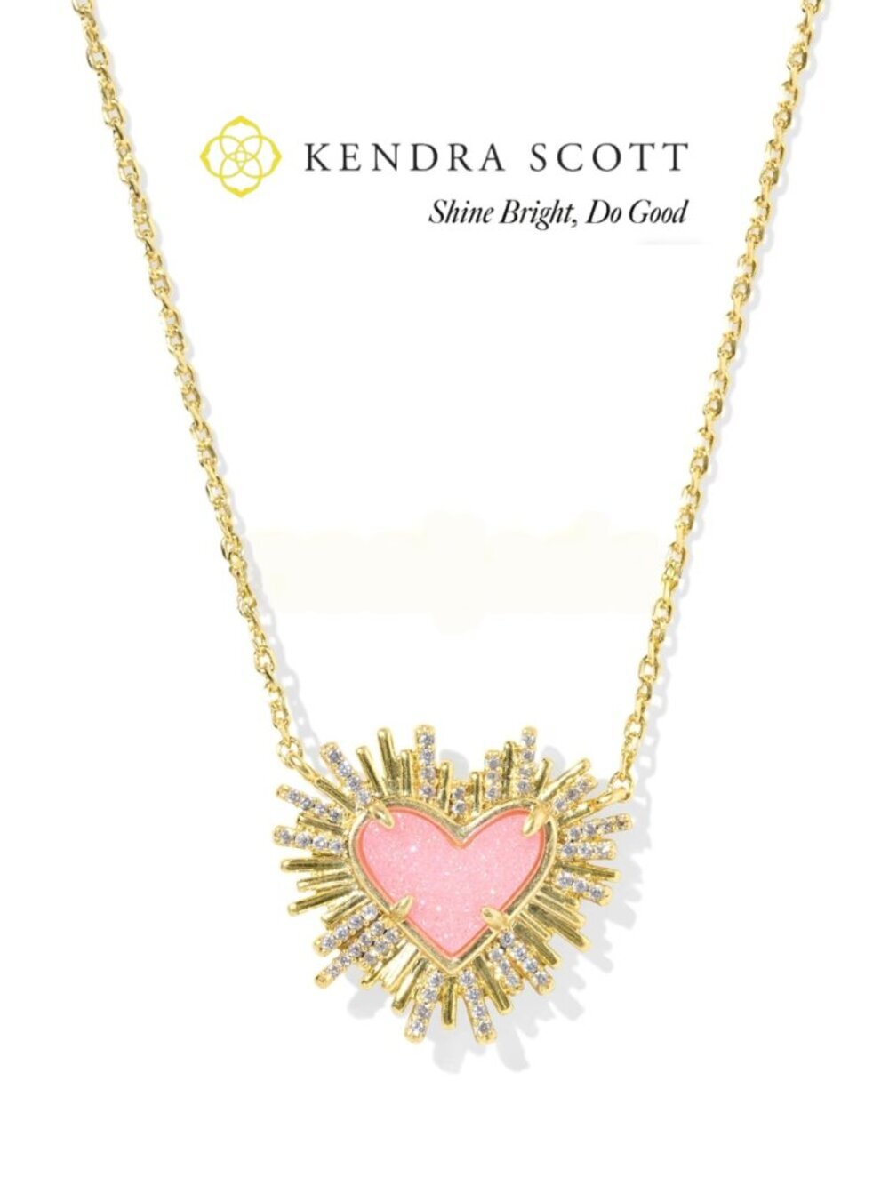 NWT Dolly Parton x Kendra Scott Ari Heart Gold Short Pendant Necklace